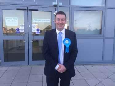 Stephen Bates tours polling booths in Newcastle North on 7th May